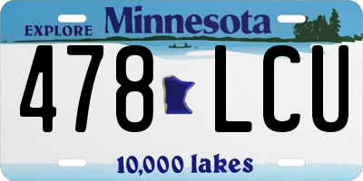MN license plate 478LCU