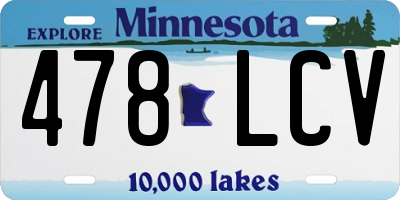 MN license plate 478LCV