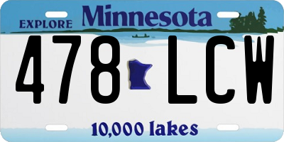 MN license plate 478LCW