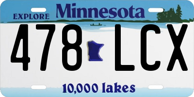 MN license plate 478LCX