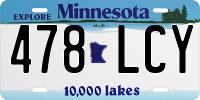 MN license plate 478LCY