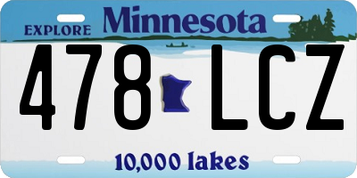 MN license plate 478LCZ