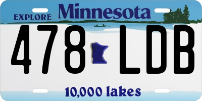 MN license plate 478LDB