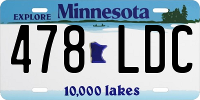 MN license plate 478LDC