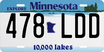 MN license plate 478LDD