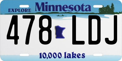 MN license plate 478LDJ