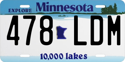 MN license plate 478LDM