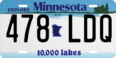 MN license plate 478LDQ