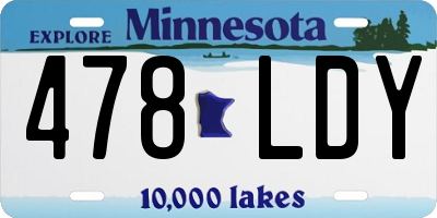 MN license plate 478LDY