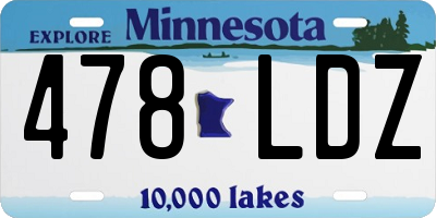 MN license plate 478LDZ