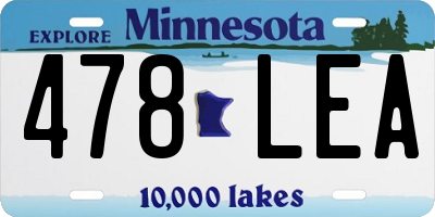 MN license plate 478LEA
