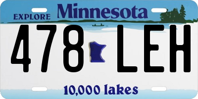 MN license plate 478LEH