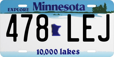 MN license plate 478LEJ