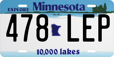 MN license plate 478LEP