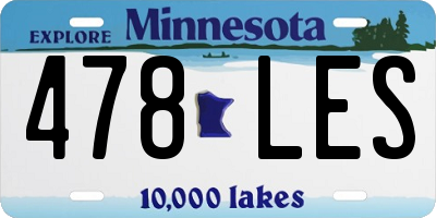 MN license plate 478LES