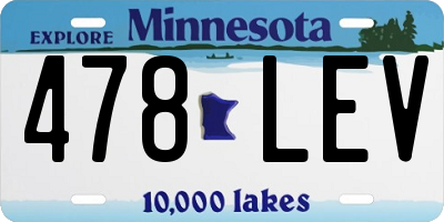 MN license plate 478LEV