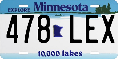 MN license plate 478LEX