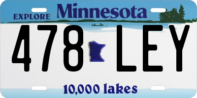 MN license plate 478LEY