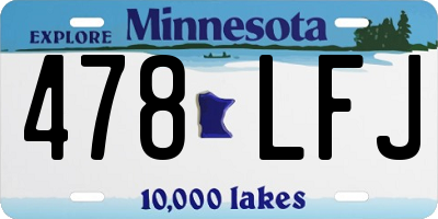 MN license plate 478LFJ