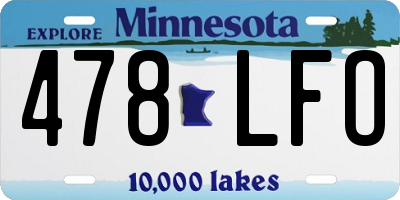 MN license plate 478LFO
