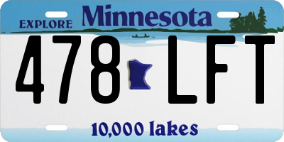 MN license plate 478LFT