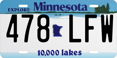 MN license plate 478LFW
