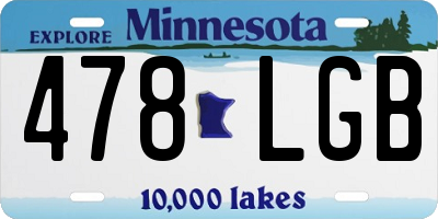MN license plate 478LGB