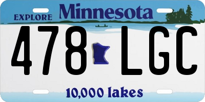 MN license plate 478LGC