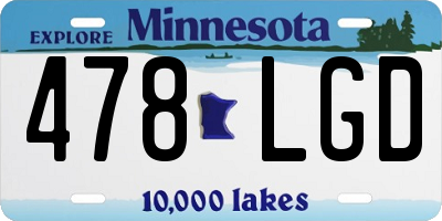 MN license plate 478LGD