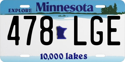 MN license plate 478LGE