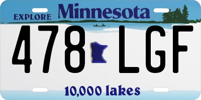 MN license plate 478LGF