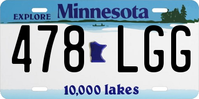 MN license plate 478LGG