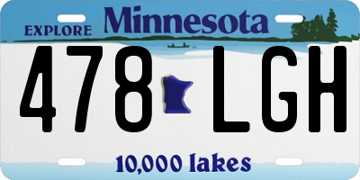 MN license plate 478LGH