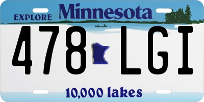 MN license plate 478LGI