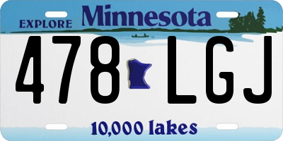 MN license plate 478LGJ