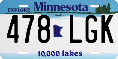 MN license plate 478LGK