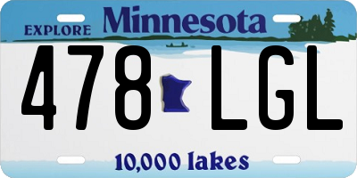 MN license plate 478LGL