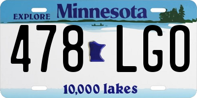 MN license plate 478LGO