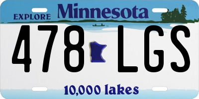 MN license plate 478LGS