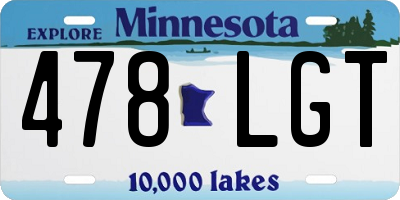 MN license plate 478LGT