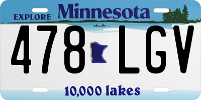 MN license plate 478LGV