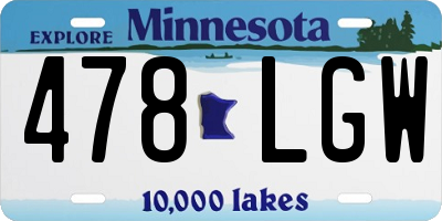 MN license plate 478LGW
