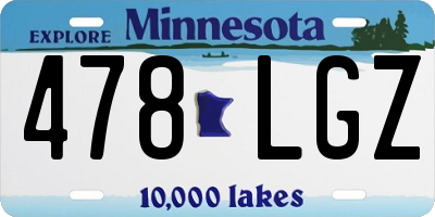 MN license plate 478LGZ