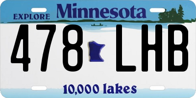 MN license plate 478LHB
