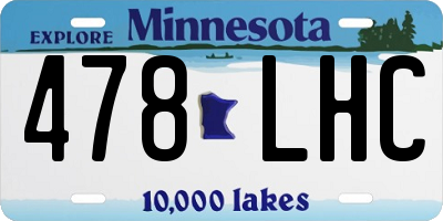 MN license plate 478LHC
