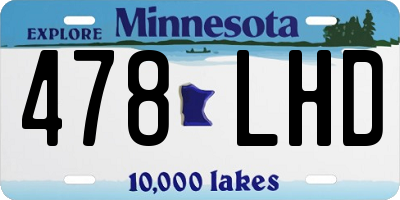 MN license plate 478LHD