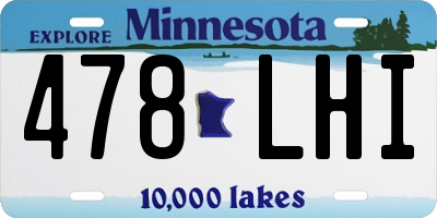 MN license plate 478LHI