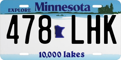 MN license plate 478LHK