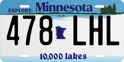 MN license plate 478LHL