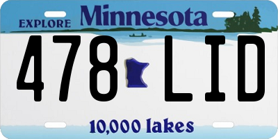 MN license plate 478LID